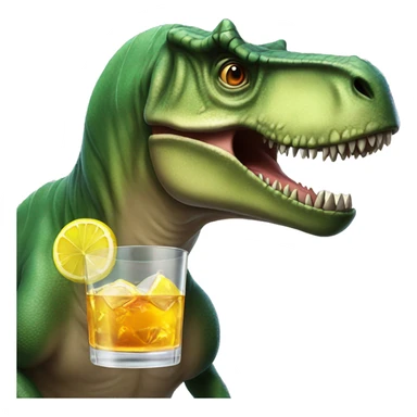 T. rex having a glass of gin sticker