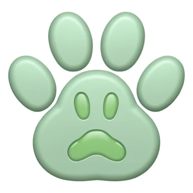 a pastel green pawprint sticker