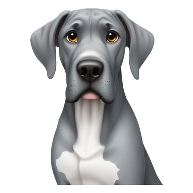 A Great Dane that is gray with a hint of blue sitting sticker
