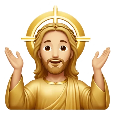Rejoicing golden jesus figure sticker