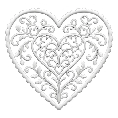 black lace heart, delicate and intricate sticker
