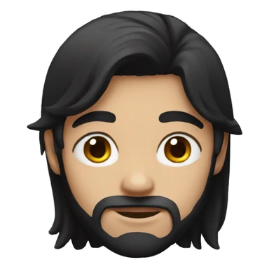 Long black hair boy sticker