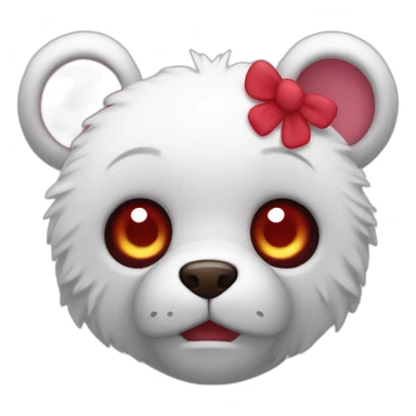 White Gloomy bear with red eyes sticker