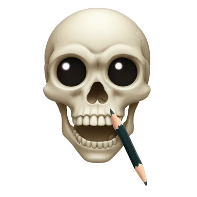 Skull with 3 eyes and a pencil sticker