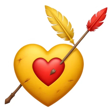 Hazme el corazón amarillo con una flechazo de arco sticker