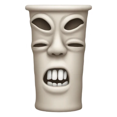 A pillar with human teeth  around the top and bottom sticker