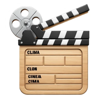 cinema clap black and white sticker