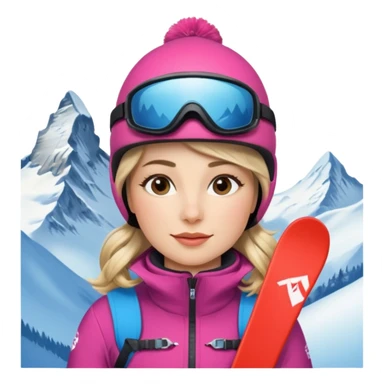Woman Skiing , Background Matterhorn sticker