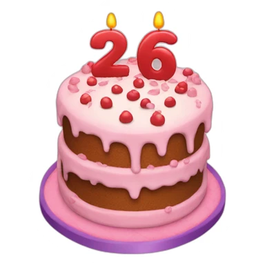 26th birthday cake sticker