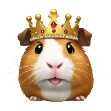 Guinea pig wearing a crown sticker