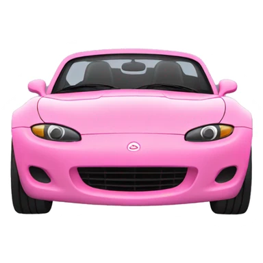 Pink miata with heart wheels sticker