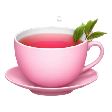 Pink tea with a sprig of sakura sticker