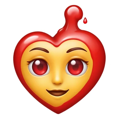Glaze liquid on heart eye emoji sticker