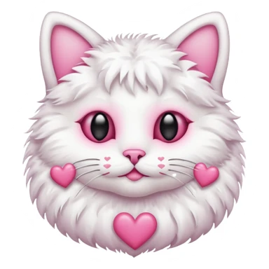 cat emoji made of hearts and circles sticker