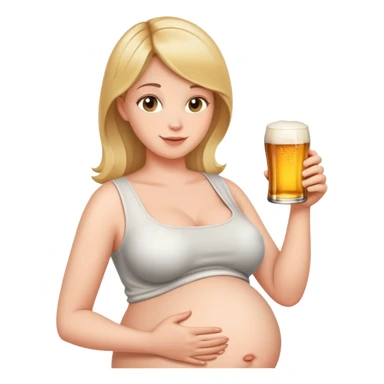 Беременная женщина, но внутри пиво sticker