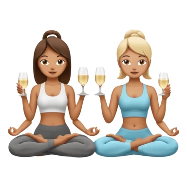 two girl yoga and prosecco  sticker