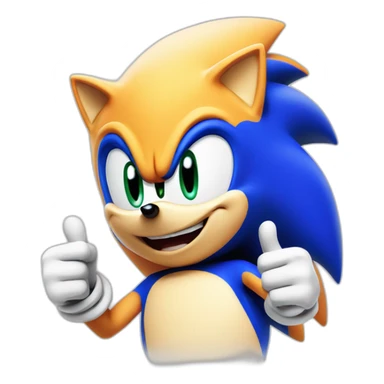 Sonic the hedgehog giving a thumbs up sticker