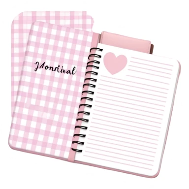 Cute manifest journal cover, pastel pink gingham pattern
Handwritten feminine typography, soft aesthetic, cozy girl vibe
Clean product mockup, minimal shadows, lifestyle stationery style sticker