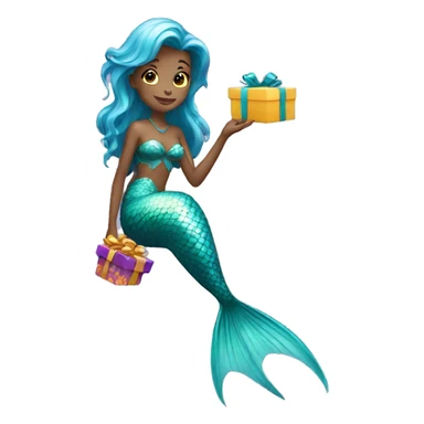mermaid with a gift sticker