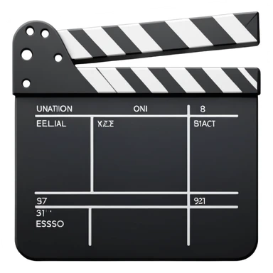 ultimate minimalist film slate, just two or three lines total, abstract geometric symbol sticker