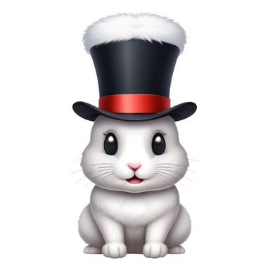 a rabbit hoping out of a top hat sticker