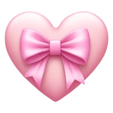 pale pink heart with pink bow sticker