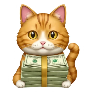 Cat with money sticker