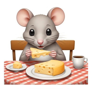 Rat eating cheese at a Paris cafe sticker