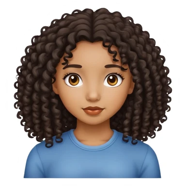 Black mixed with Filipino curly hair cute sticker