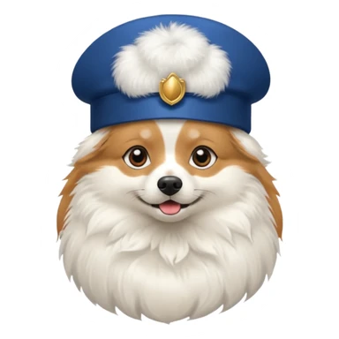 Spitz dog with Napoléon hat sticker