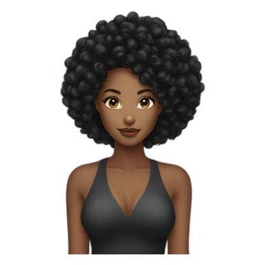 Beautiful Black women long kinky hair sticker