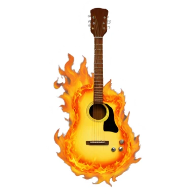 Guitar on fire sticker