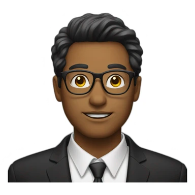 a man in glasses and a tuxedo sticker