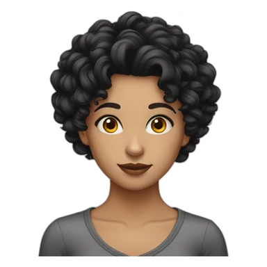 Moldovanian girl black short curly hair sticker