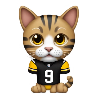 Cat wearing Steelers outfit sticker