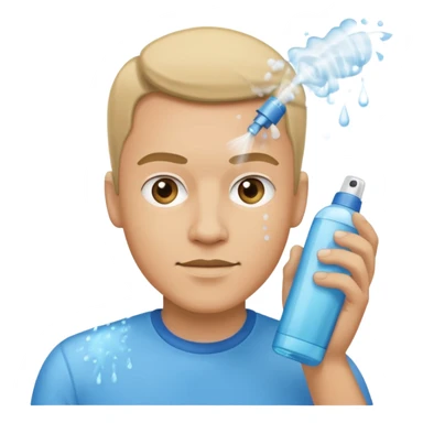 ligth man spraying with spray febreze sticker