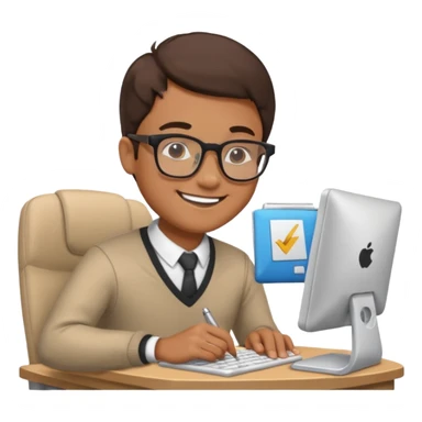 a man passes test on computer sticker