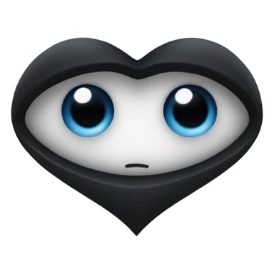 A black heart with simple eye in the middle  sticker