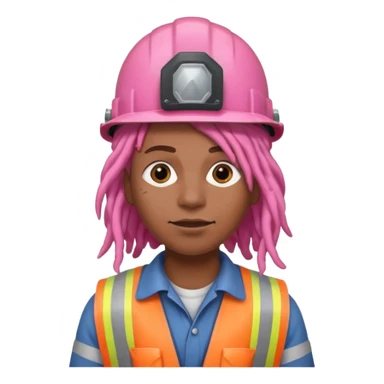 construction worker heavy pink dreadlocked haired man  sticker