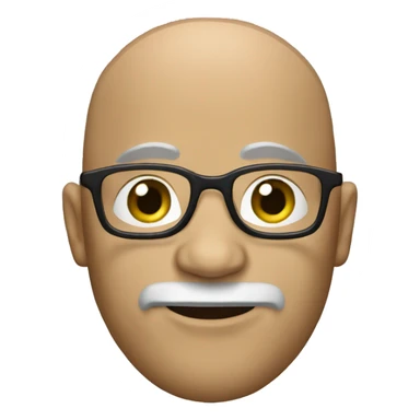 Bald bearded man with glasses  sticker
