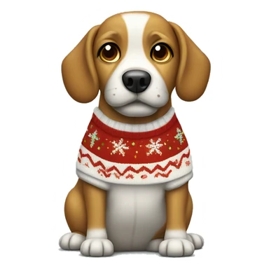 Dog wearing Christmas sweater sticker
