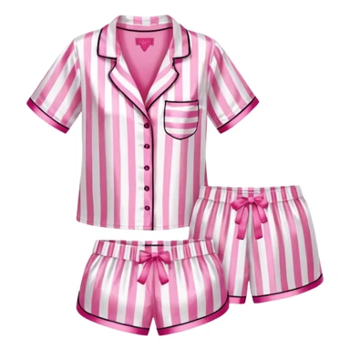 Striped pink and white silk Victoria’s Secret pajama set sticker