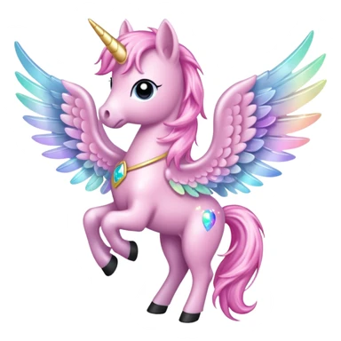 Sparkly little soft pink pony wings  sticker