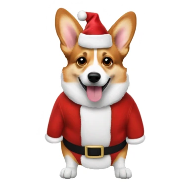 Corgi with santa claus suit sticker