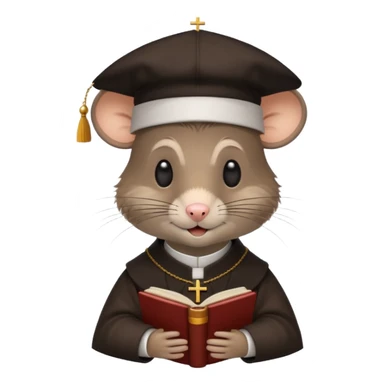 A catholic rat at confession with a priest sticker