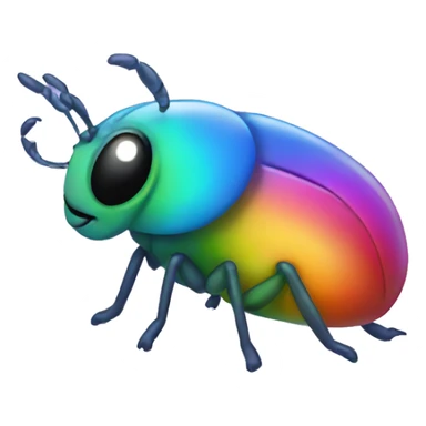 Rainbow Kawaii bug  sticker