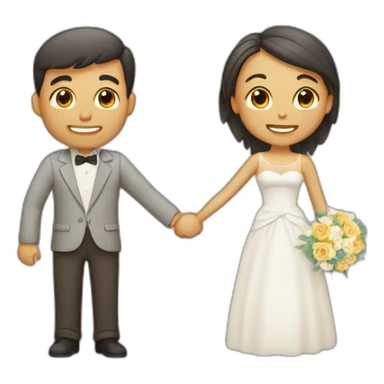 pareja recien casada sticker