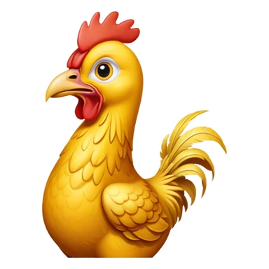 shouting yellow long neck chicken sticker