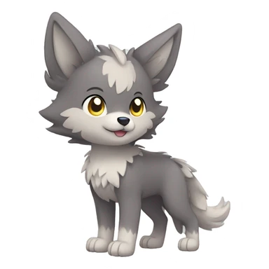 Kawaii Cute Winged Wolf-Pokémon full body sticker