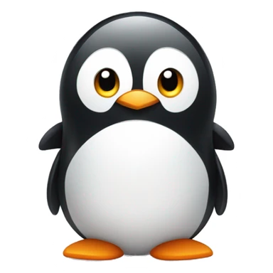 Cute penguin working sticker